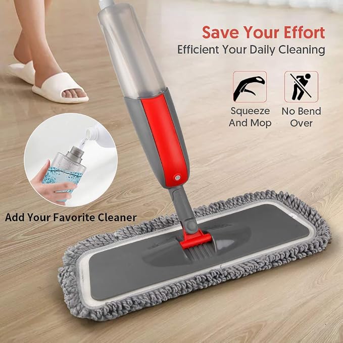 Spray Mops for Hardwood Floors Cleaning: MEXERRIS Falt Mop with 3 Microfiber Pads for Swiffer Powermop - Wet Dust Floor Mop with Sprayer Home Commercial Mops for Wood Laminate Wood Tile Vinyl