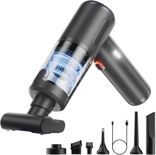 Handheld Car Vacuum Portable Cordless Interior Cleaner, 20000Pa Ultra-Strong Suction & Air Duster, Brushless Motor & HEPA Filter, 100W High Power Mini Vacuum Cleaning Kit for Home, Office, Pet Hair