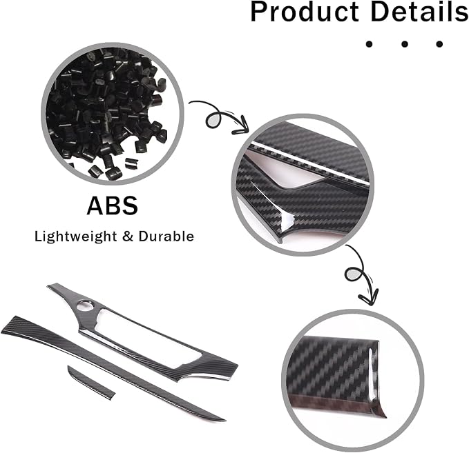 Center Console Dashboard Panel Strip Trim for Honda Pilot 2016-2022 Interior Decorative Cover Protector Accessories Anti Scratch ABS Material (Carbon Fiber Pattern)