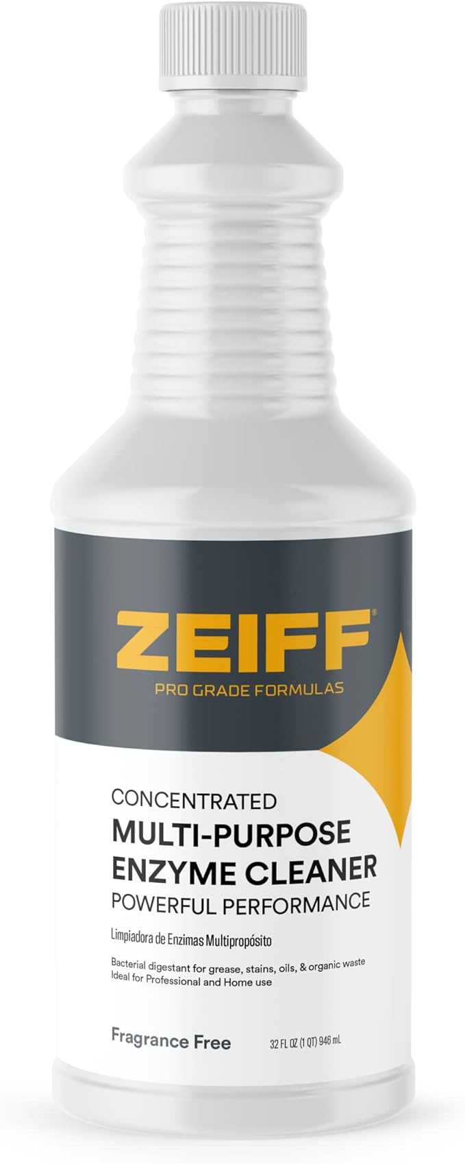 Zeiff Pro-Grade Multi-Purpose Probiotic Enzyme Cleaner - Powerful Cleaning & Odor Eliminating Formula For Professional & Home Surfaces - 32 Ounce - Fragrance Free