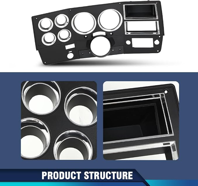 PIT66 Dash Bezel Storage Box Fit Chevy GMC Truck Blazer Suburban 1981-1983 | Dash Instrument Bezel with A/C Wiper Switch Hole Storage Box Compatible with Chevy GMC Truck Blazer Suburban 1981-1983