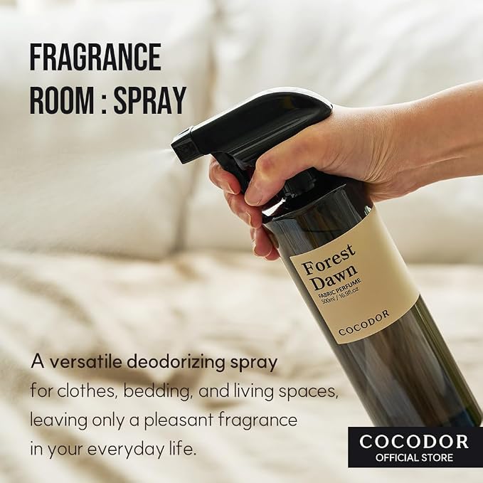 COCODOR Fragrance Room Spray/Forest Dawn / 16.9oz(500ml)/ Made with Essential Oils, scented room closet fabric odor eliminator spray