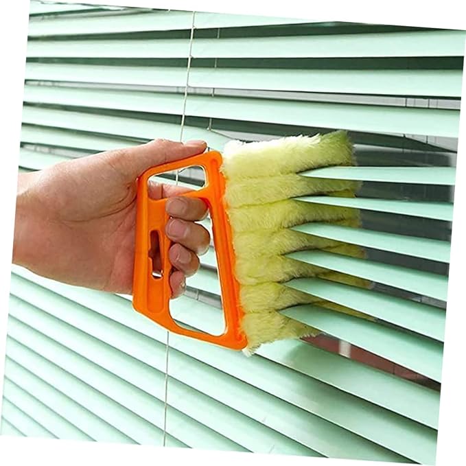 2pcs Microfiber Window Blind Cleaner Shutter Duster Brush Handheld Pulley Cleaning Tool