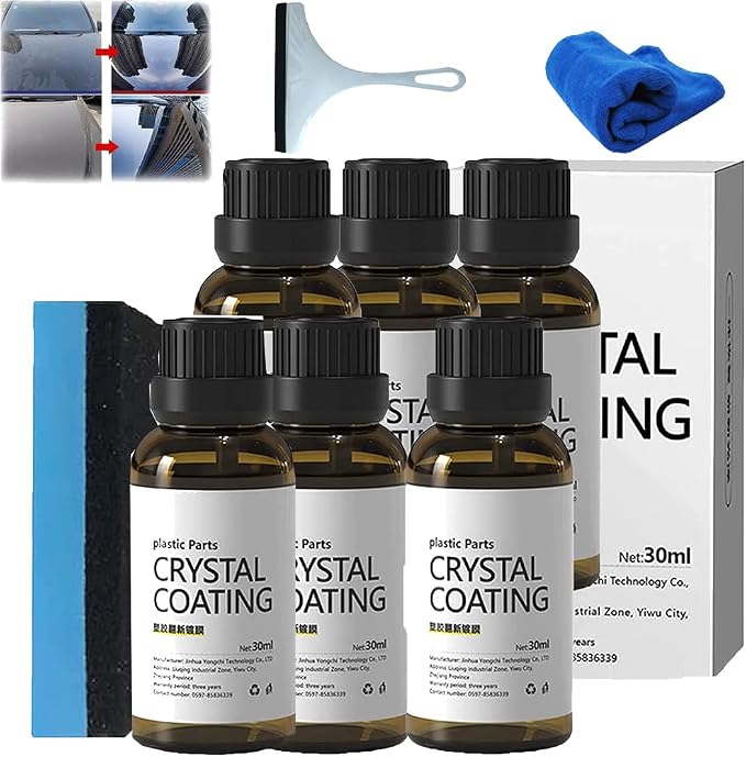 Crystal Coating for Car Plastic Parts, Cristal Coating para Plástico Del Carro, Crystal Coating for Car, Plastic Parts Crystal Coating, Nano Crystal Coating Agent (6PCS)