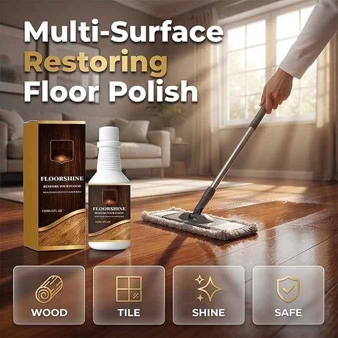 Professional Wood Floor Restorer, 2026 New Wood Floor Restorer Polish for Hardwood Floors, Suitable for Hardwood Floors Laminate Flooring Furniture Surfaces Maintenance (Brown, 1)