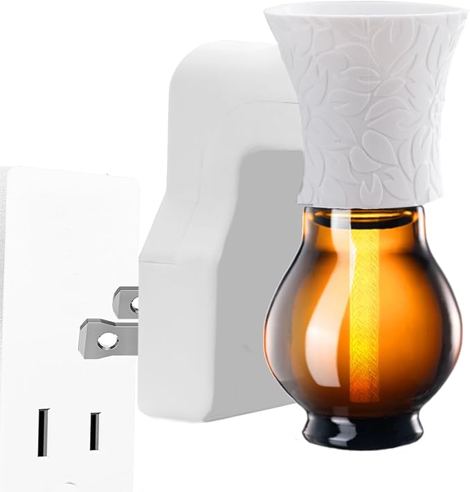 Blank Plug in Air Freshener Polarized Wall Plug Oil Diffuser for DIY Characteristic Home Scent from Natural Essential Oil, EO+Water, Fragrance Refill (White 1 Set)