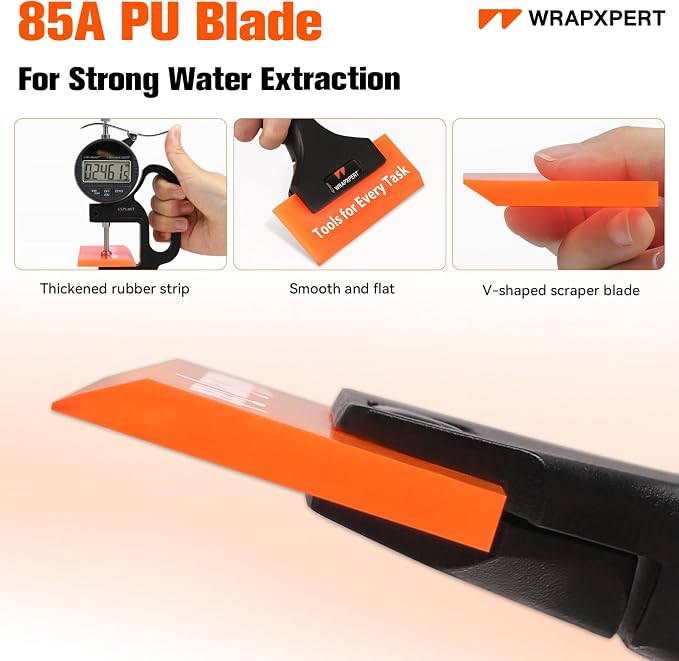 WRAPXPERT Rubber Squeegee 2 Pack, Window Tint Squeegee 5.1x 2 inch, Professional Tint Tool with 85A PU Blade for Front Windows Rear Glass, Auto Car Glass Film Installation
