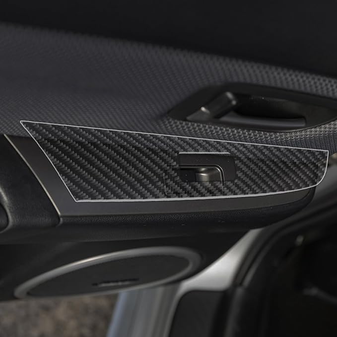 Real Carbon Fiber Decorations Rear Decals Fit for Mazda 3 2004-2009 | Decorations Rear Door Window Switch Control Panel Trim | Accessories | Anti-scratch