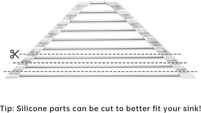 Tomorotec Marble Triangle Roll-Up Dish Drying Rack for Sink Corner - Small, Foldable, Stainless Steel, Multipurpose Kitchen Drainer Caddy, Trivet, Rustproof Organizer, Storage Shelf