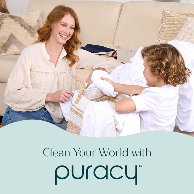 Puracy Carpet Cleaner Solution - Carpet Shampoo, Pet Stain & Odor Remover, Rug & Upholstery Cleaner, 4X Concentrated, Low Foam Shampooer Formula, Fresh Linen, 25oz