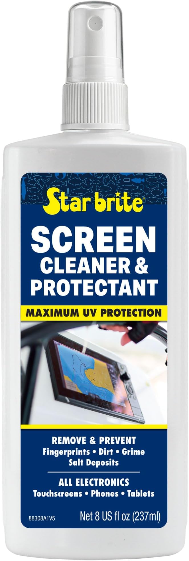 STAR BRITE Screen Cleaner & Protectant; Clean & Protect Phones, Tablets, Sunglasses, Helmet Visors, Touchscreens & More. Shed Fingerprints, Grime, Salt Water & Increase Rain Visibility (088308)