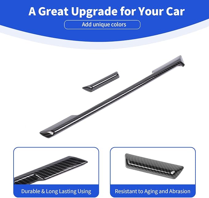for Silverado Dashboard Panel Trim Compatible with Chevy Silverado 2022 2023 2024 Carbon Fiber Interior Accessories 2pcs