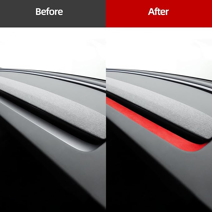 Betterhumz Car Dashboard Panel Trim for Tesla Model 3 M3 Highland 2026 2025 | Center Console Front Air Condition Vent Cover Sticker Moulding Tuning Accessories (for alcantara Red)