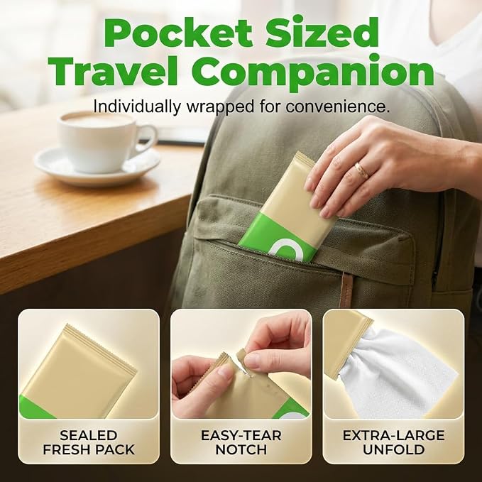 Disposable Cooling Wipes Instant Ice Towel (Pink, 5PCS) | Extra Large Size, Individually Wrapped, Moisture Activated, Hiking & Camping, Gym & Sports