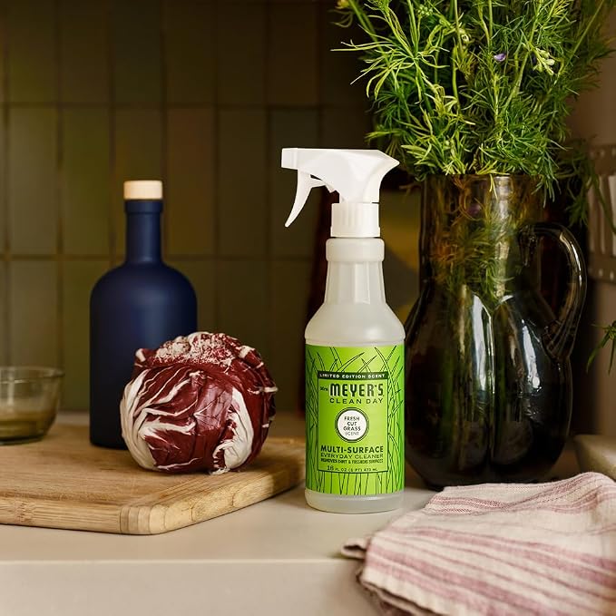 Mrs. MEYER'S CLEAN DAY Multi-Surface Everyday Cleaner, Fresh Cut Grass Scent, 16 Fl Oz Bottle (Pack of 6)