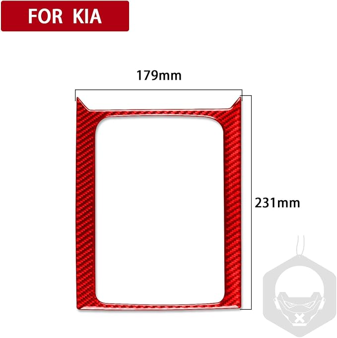 Red Real Carbon Fiber Trim for KIA Forte K3 Accessories | for 2019 2020 2021 2022 2023 2024 Cup Holder Frame Sticker Interior Thick Overlay Decal