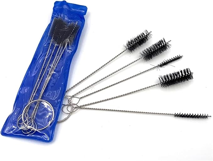 5pcs/Set Nylon Small Brush Mini Smoking Pipe Cleaner Hookah Cleaning Stainless Steel Brushes