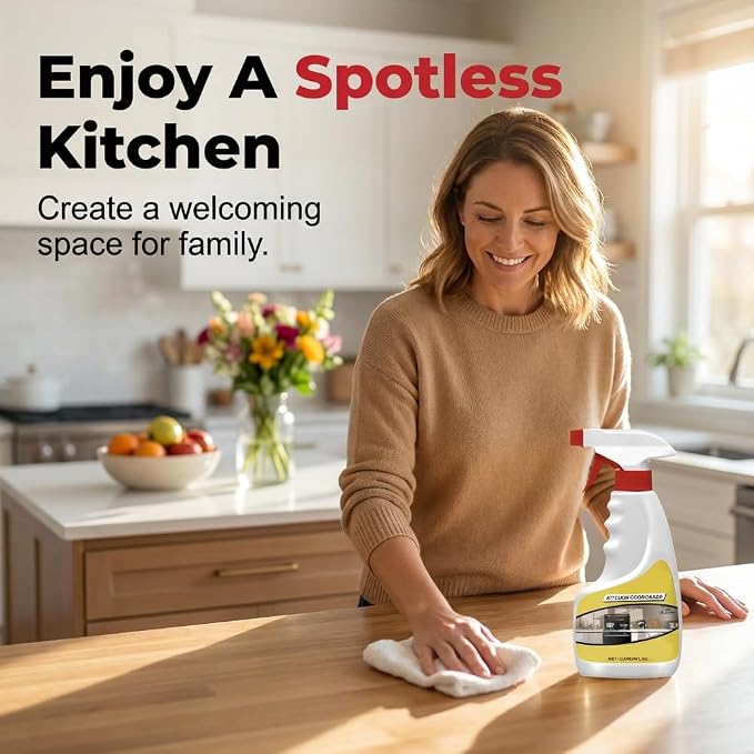 Degreaser Cleaner Heavy Duty Spray, Heavy Oil Clean Up Kitchen Stains Sprays, All-Purpose Kitchen Cleaner Spray Cuts Through Baked-On Grease on Ovens Stove Tops Grills for Oil (1)