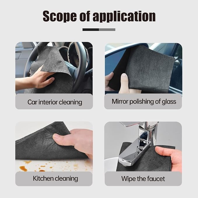 Trapo Magico para Limpiar Vidrios, Magic Rag, Magic Cleaning Cloth Stainless Steel, 10 Counts Thickened Magic Cleaning Cloth, Microfiber Magic Streak Free, for Windows & Glass Reusable (30)
