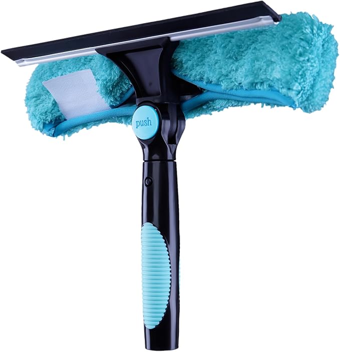 7pcs 11" Window Squeegee & Microfiber Scrubber 2-in-1 Cleaning Tool | Attachment Only