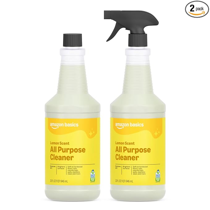 Amazon Basics All Purpose Cleaner, Lemon Scent, 32 fl oz, Pack of 2 (Previously Presto!)