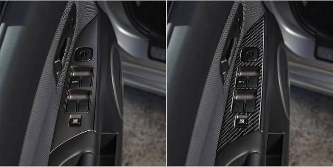 Fit for Mazda 3 2004-2009 Carbon Fiber Door Window Switch Stickers | Door Window Switch Panel Trim Decorations | Accessories | Anti-scratch | Self-adhesive
