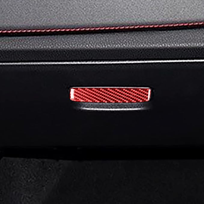 Car Co-Pilot Glove Box Handle Cover Trim Sticker Red Interior Compatible with Subaru BRZ/Scion FR-S/Toyota 86 2016 2017 2018 2019 2020 Real Carbon Fiber Accessories