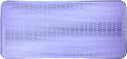 MicoYang Silicone Dish Drying Mat for Multiple Usage,Easy clean,Eco-friendly,Heat-resistant Silicone Mat for Kitchen Counter or Sink,Refrigerator or Drawer Liner Light Purple 5XL 36inches x 18inches