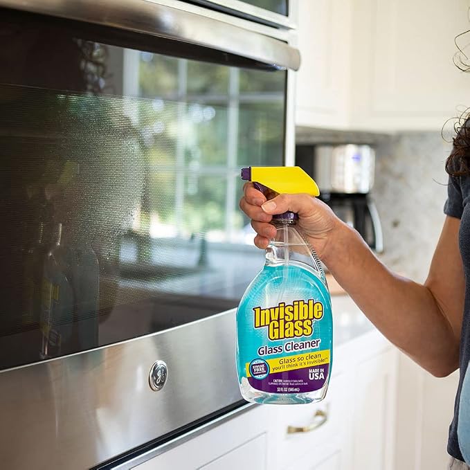 Invisible Glass 92194-4PK Premium Glass and Window Cleaner Spray – Cleans Glass, Windows, Mirrors, Shower Doors, and More – Streak-Free, Ammonia-Free, Tint-Safe – 32 fl oz (Pack of 4)