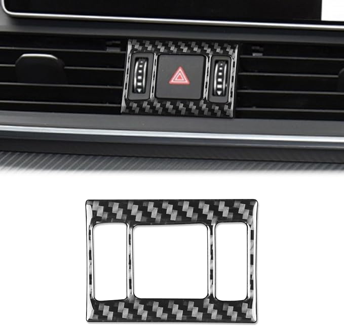 Real Carbon Fiber Trim for Audi 80A Q5 Accessories | for SQ5 2018-2025 Dash Warning Light Button Panel Frame Cover Sticker Interior Thick Overlay Decal