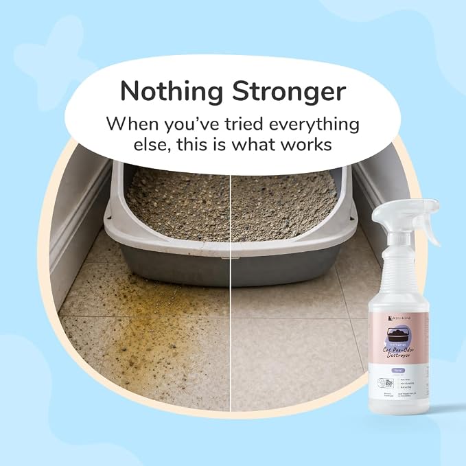 kin+kind Cat Pee+Odor Destroyer - Kitty Litter - Maximum Strength - USDA Certified Biobased - Floral - 32 fl oz