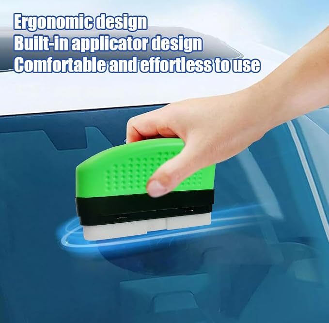 3PCS Window Oil Film Cleaning Brush,Upgrade 2.0 Clear View Glass Cleaner | Auto Glass Oil Film Remover, Anti-Rain & Anti-Fog Protection for Safe Driving, Complete Kit with Brush & Towel