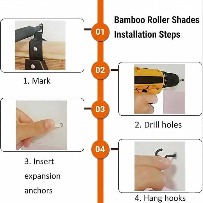Bamboo Roller Shades for Outdoor Patio, Blackout Roll Up Blinds Cordless Bamboo Blinds for Indoor Windows Waterproof Roman Reed Shades Porch Balcony Outside Privacy Sun Shade(70" W x 72" H)