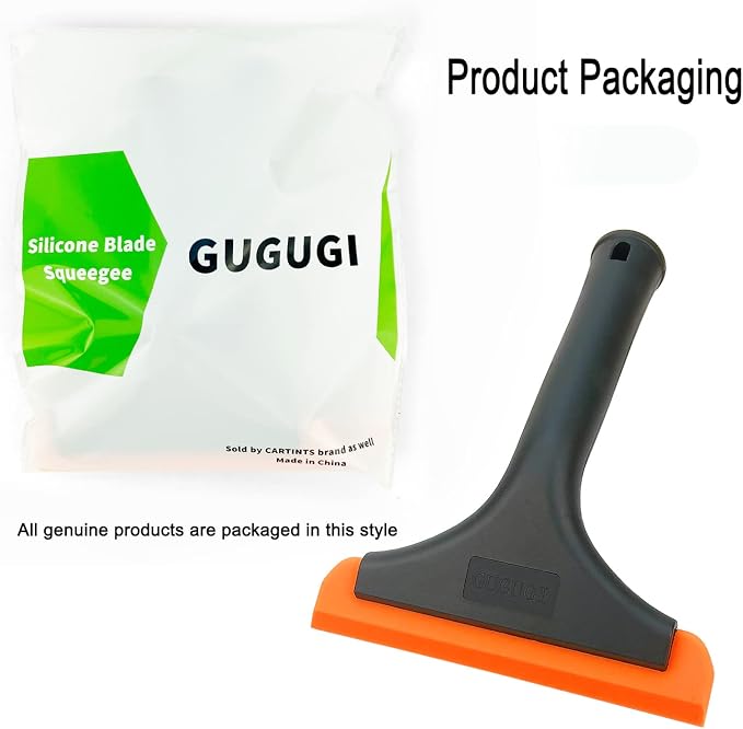 Super Flexible Silicone Squeegee, Auto Water Blade, Water Wiper, Shower Squeegee, 5.9'' Blade and 7.5'' Long Handle, for Car Windshield, Window, Mirror, Glass Door