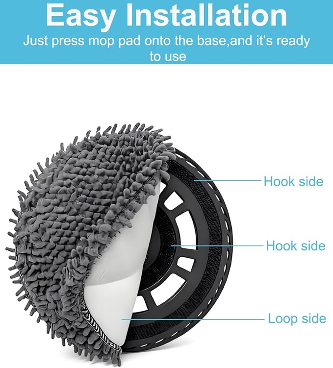 12 Pack Mop Pads for iRobot Roomba 505X, 405, 505 Robot Vacuum Cleaner | Washable Reusable High Density Microfiber Mopping Pads, Strong Absorption, Tool-Free Install, Durable Deep Cleaning