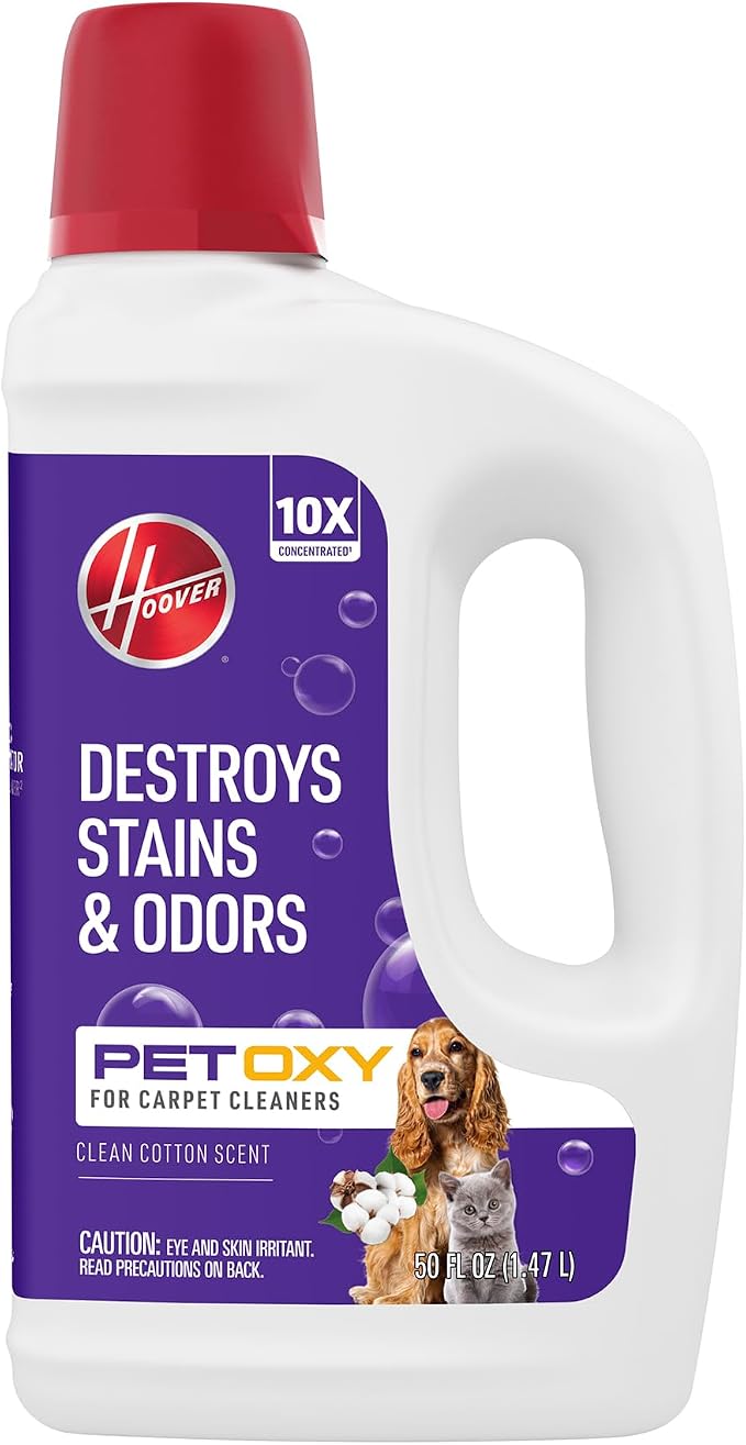 Hoover Oxy Pet Carpet Cleaner Solution, 50 oz., Ocean Breeze Scent, Deep Cleaning Carpet Shampoo Solution, Eliminates Urine Stains and Odors, Pair with Hoover Carpet Cleaner Machine | Deep Cleaning Carpet Shampoo Solution, Eliminates Urine Stains and O...