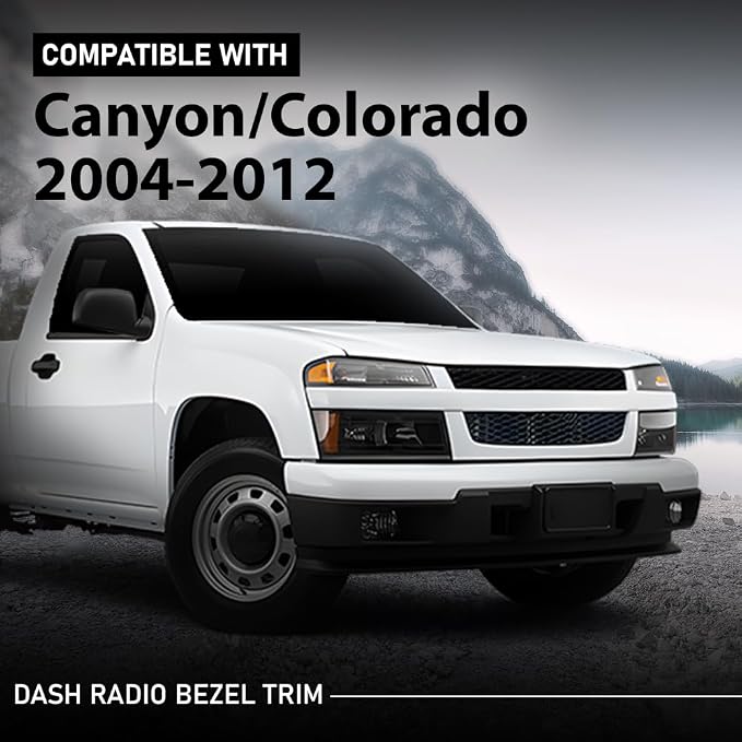 G-PLUS Radio Dash Bezel Trim Panel Compatible with Chevy Colorado GMC Canyon 2004-2012 Black
