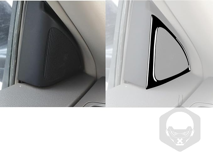 Glossy Bright Piano Black Car Inner Door Panel Loudspeaker Horn Speaker Triangle Frame Sticker Interior Trim Compatible with Toyota Corolla 2009 2010 2011 2012 2013 Auto Trim Accessories