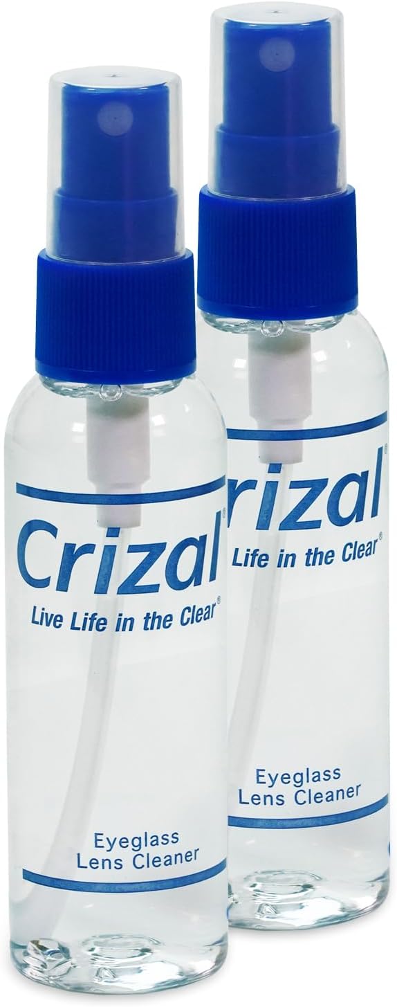 Crizal® Eyeglass Cleaner Spray – 2 Pack | Designed & Tested by Crizal® | Safe for Advanced AR & Anti-Reflective Lens Coatings | Premium Lens Care