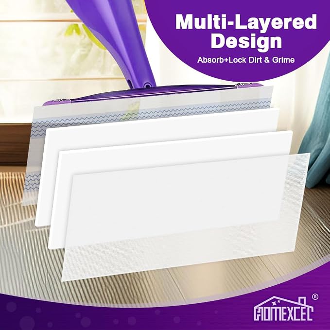 HOMEXCEL Multi-Layer Dry Floor Mop Pads for Swiffer Wet Jet 32 Count | All Purpose Multi Surface Floor Cleaner, Spray Mop Pads Replacement for Hardwood Floor, Disposable, Refills for WetJet