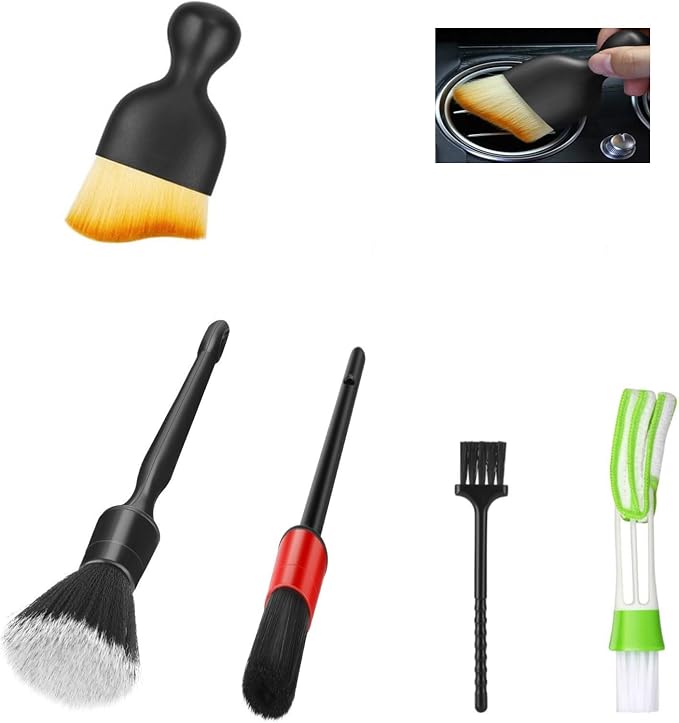 Fitosy Car Interior Duster Detail Brushes, Soft Bristles Brush | Car Accessories for Cleaning Dashboard Air Vent Crevice, Detailing Dusting Tool Kit for Auto Truck SUV RV