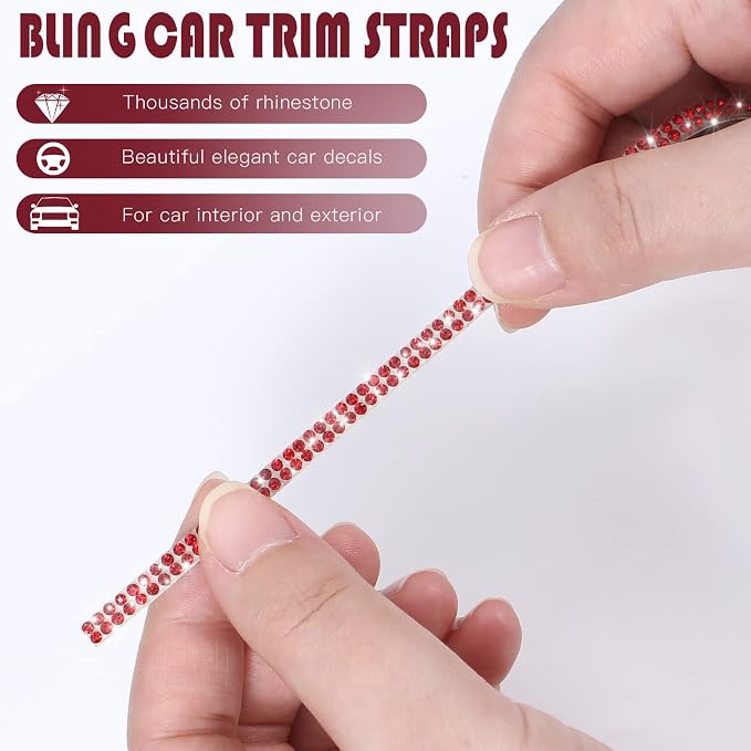 Kingdder 16.4 ft Bling Car Trim Self Adhesive Bling Car Accessories for Women Rhinestone Strip Glitter Diamond Sticker DIY Line Molding Dashboard Decal Shiny Auto Stuff for Interior Exterior Decor