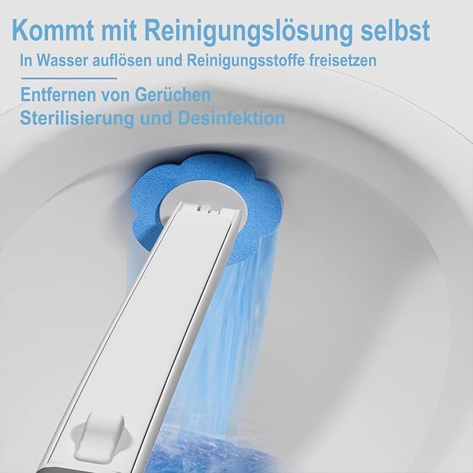 72 PCS Toilet Brush Refills,Toilet Cleaner Refill Pads Disposable Toilet Cleaning System Toilet Bowl Cleaners Scrubbing Pads for Bathtub Wash Basin(Only Refills，Only Fits for Ucaimao)-Blue