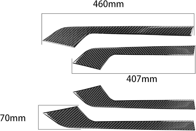 Real Carbon Fiber Trim for Audi Accessories | for B9 A4 S4 A5 S5 2020-2025 / RS5 2021-2025 Door Panel Strip Interior Thick Overlay Decal - A
