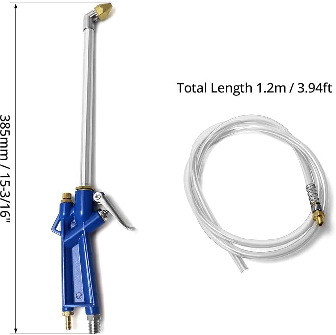 QWORK 2 Set Air Blow Gun Pneumatic Engine Cleaning Gun with 4Ft Hose, Cleaning Degreaser Sprayer Tool