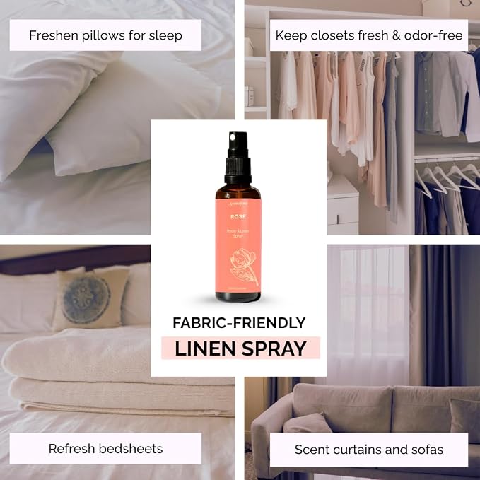 Rose Air Freshener Spray for Room, Linen & Pillow 100ml by Aromafume | Made with Pure Rose Essential Oil | Aromatherapy Spray to Comfort and Unwind | Mist for Bedding, Fabrics