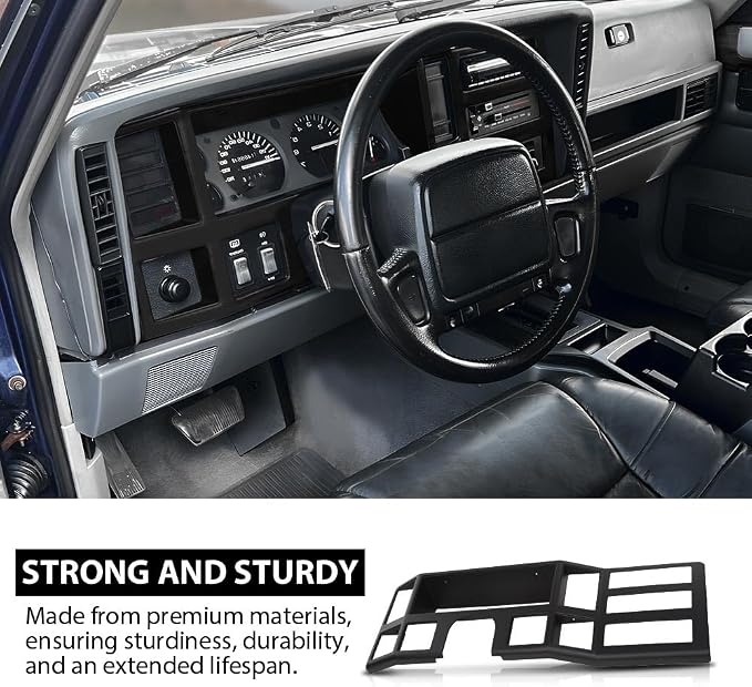 G-PLUS Dash Bezel Panel Surround Trim Compatible with Jeep Cherokee XJ 1984-1996 Black Dashboard