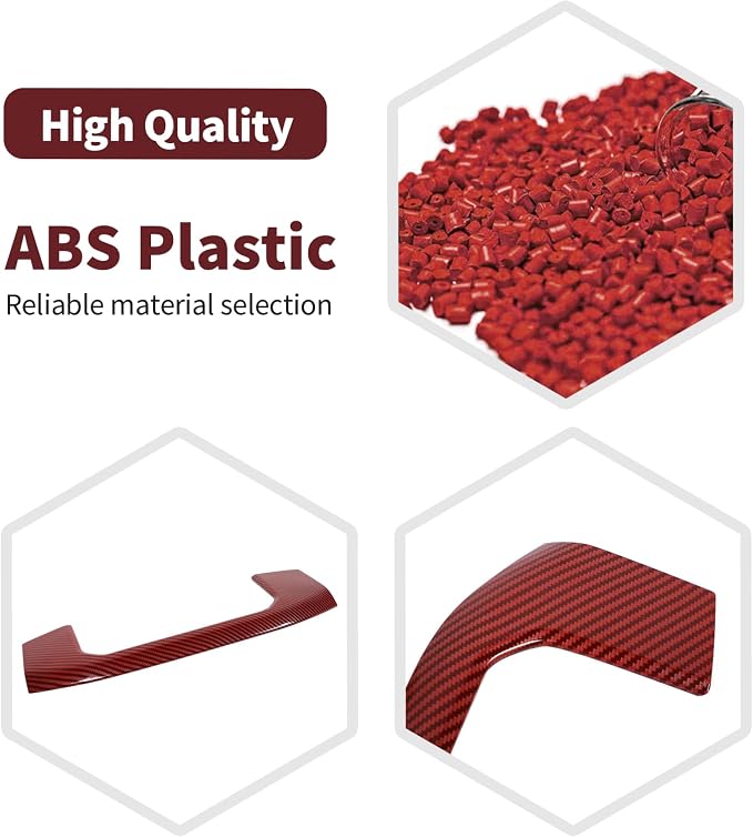 for RAM Center Dashboard Storage Bin Trim Cover Fit for RAM 2018-Present Red Carbon Fiber Interior Accessories