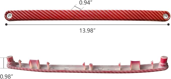 Copilot Grab Bar Trim Cover for 2011-2017 Jeep Wrangler JK JKU with Screw | Fits 11-17 Wrangler JK JKU, Passenger Seat Grab Handle Cover, Red Carbon Fiber, ABS Trim With No Drilling Installation