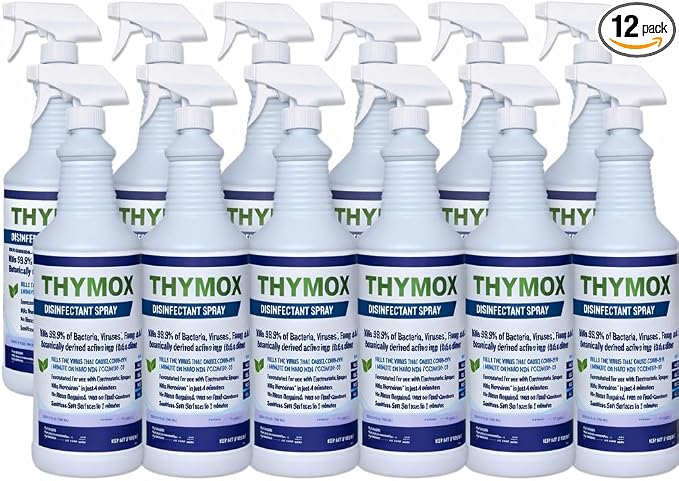 Botanical Disinfectant Spray - All Natural Multipurpose Cleaner, Pet Friendly, Hospital Grade Disinfectant, Vet Clinics, Restoration, Lemongrass Fragrance - 32 Fluid ounces (Pack of 12)